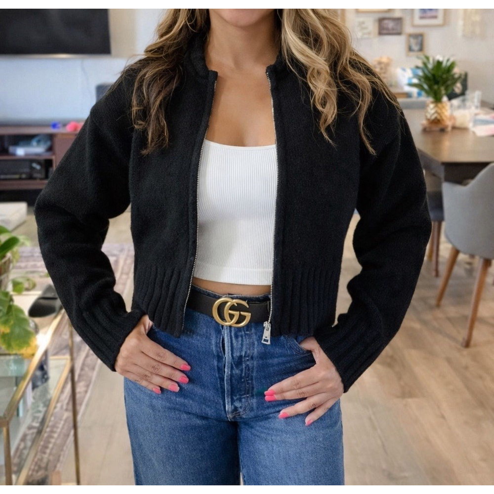 The Drop Womens Brynne Bomber Sweater Cardigan XL Extra Large